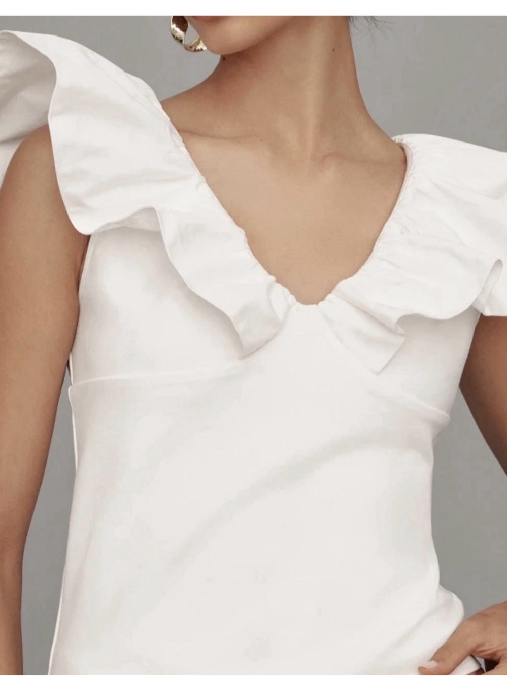 NWOT Anthropologie Dolan Left
Coast White Ruffle Puff Sleeve Top
S